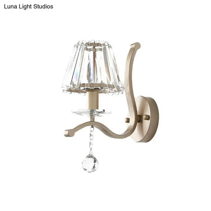 Gold Prism Antiqued Wall Sconce with crystal shade and hanging crystal pendant Decorbites on Tampa Home & Garden Store
