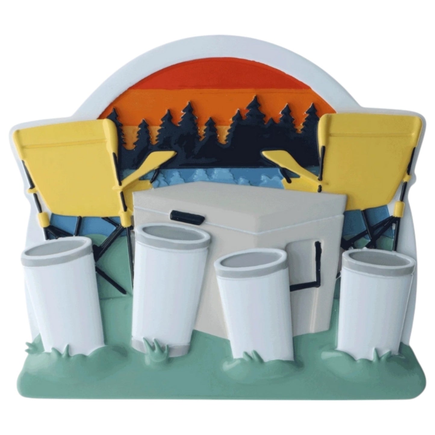Ornement familial de 4 tasses en métal