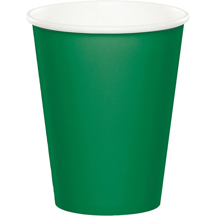 Gobelets en papier vert émeraude de 255 ml pour boissons chaudes et froides