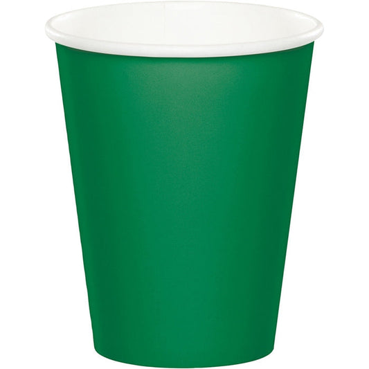 Gobelets en papier vert émeraude de 255 ml pour boissons chaudes et froides