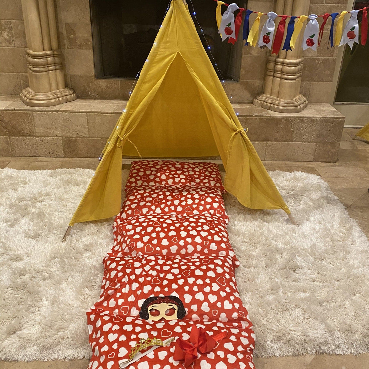 Apple Princess Teepee Tent Play Set yellow pretend play tent by Chicky Chicky Bling Bling on Tampa Home & Garden Store