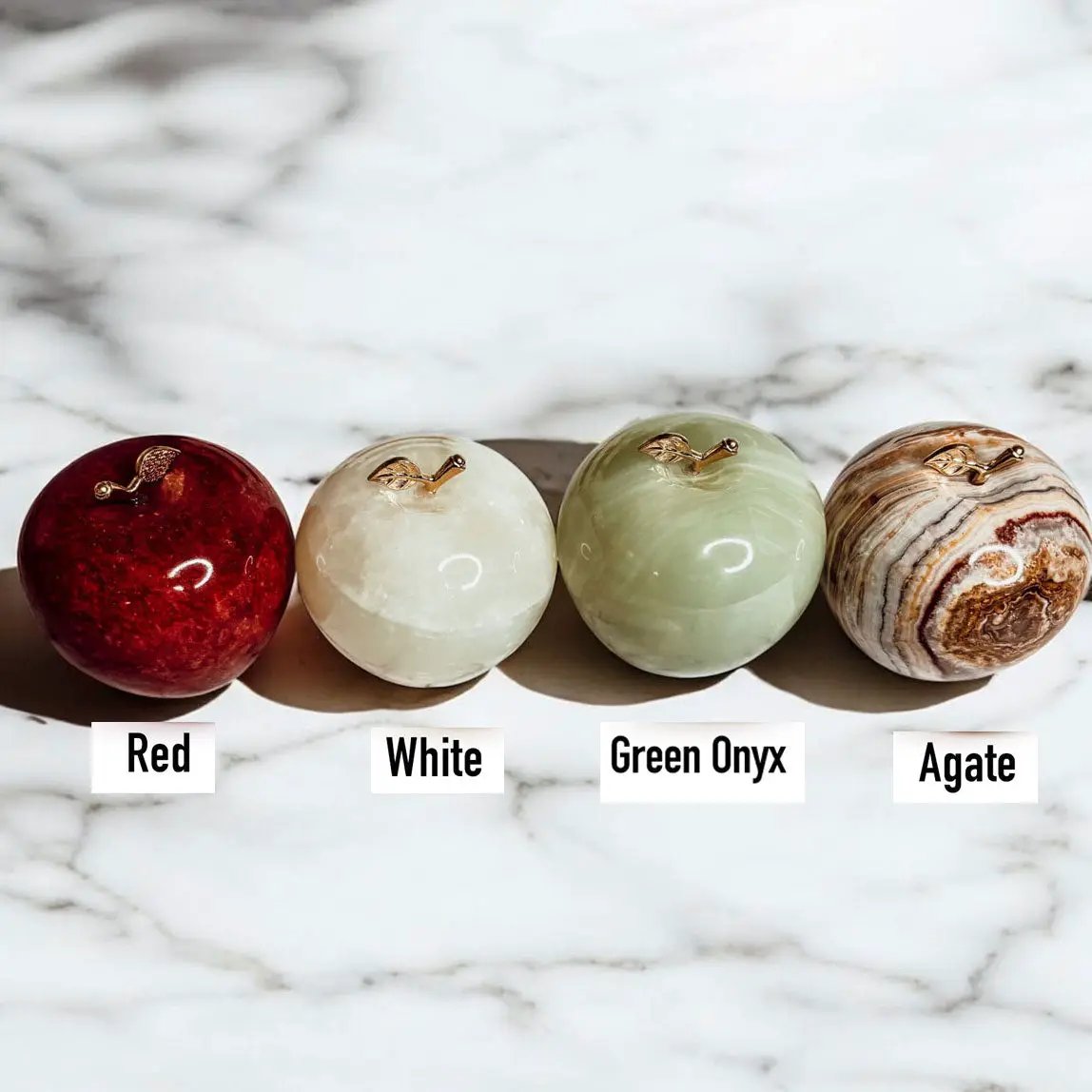 Marble Apple Paperweight for an Elegant Desk Glow