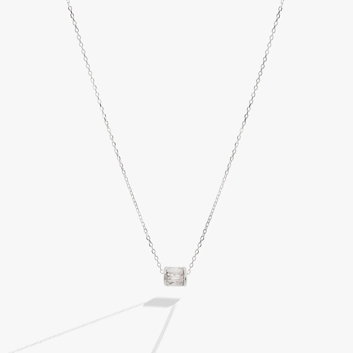 Alex and Ani April birthstone pendant necklace, silver-tone chain with baguette gemstone pendant on Tampa Home & Garden Store