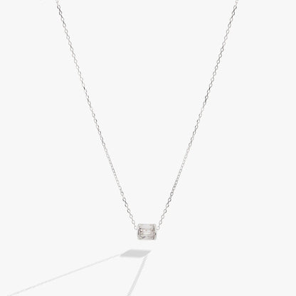 Alex and Ani April birthstone pendant necklace, silver-tone chain with baguette gemstone pendant on Tampa Home & Garden Store