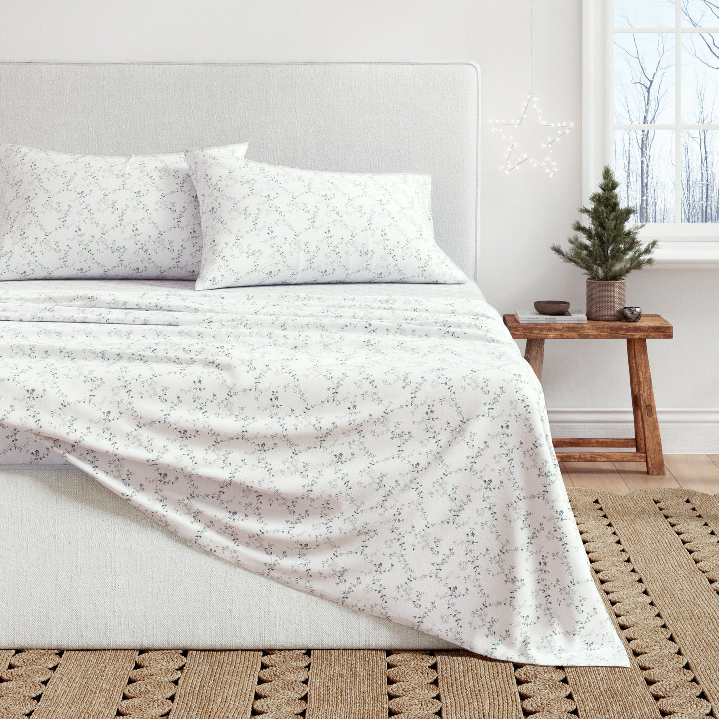 Turkish Cotton Flannel Sheet Set and Floral