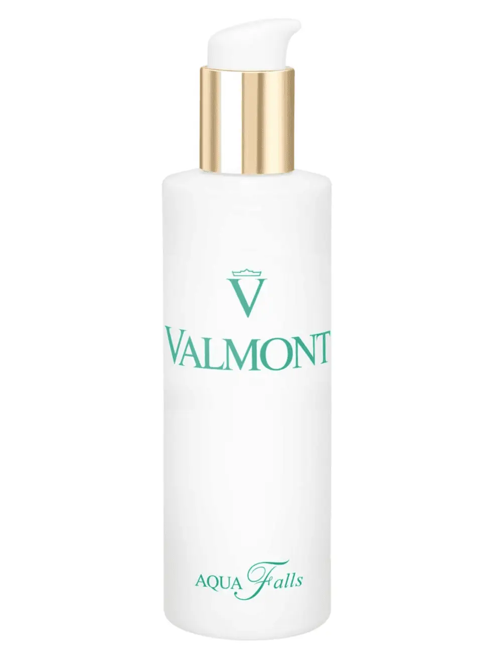 Valmont Purity Aqua Falls makeup remover bottle white with gold pump on Tampa Home & Garden Store