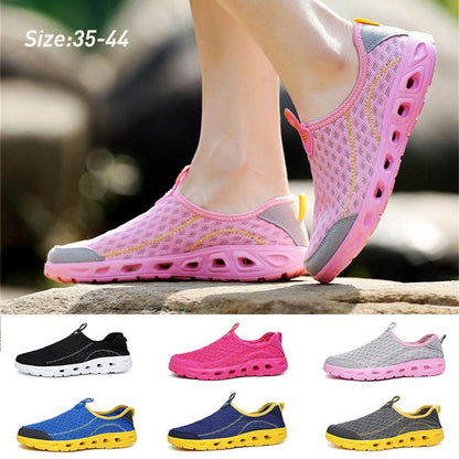 Stevvex pink mesh water shoes, breathable quick-dry slip-on with rubber sole for beach on Tampa Home & Garden Store