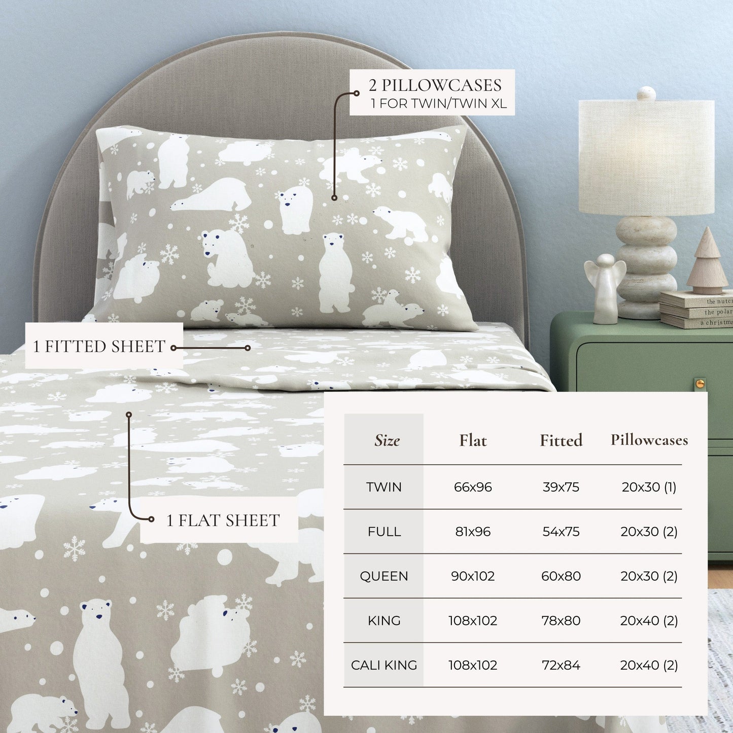 Classic Turkish Cotton Flannel Sheet and Pillow
