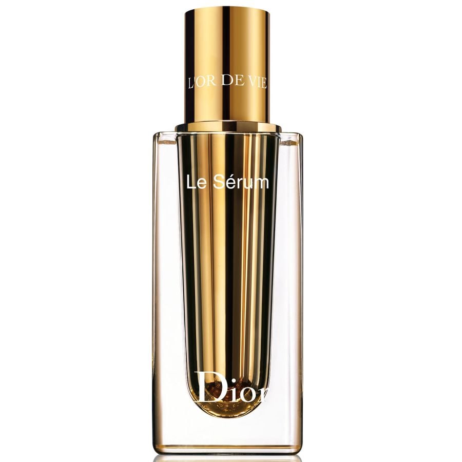 Dior Le Serum L'Or de Vie refillable skincare bottle with gold cap and clear glass 30ml on Tampa Home & Garden Store