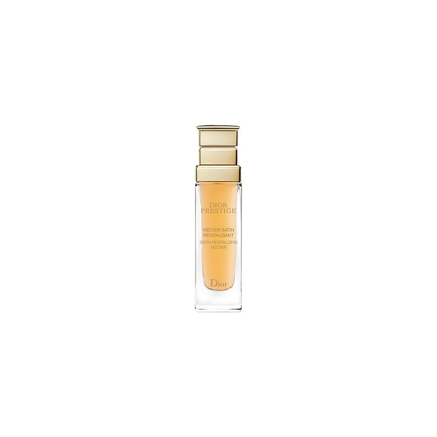 Dior Prestige Nectar Satin Revitalizing Serum bottle with gold cap and orange serum, 30 ml on Tampa Home & Garden Store