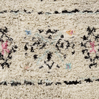 Arcanum hand knotted wool area rug cream with black abstract pattern Boutique Rugs on Tampa Home & Garden Store