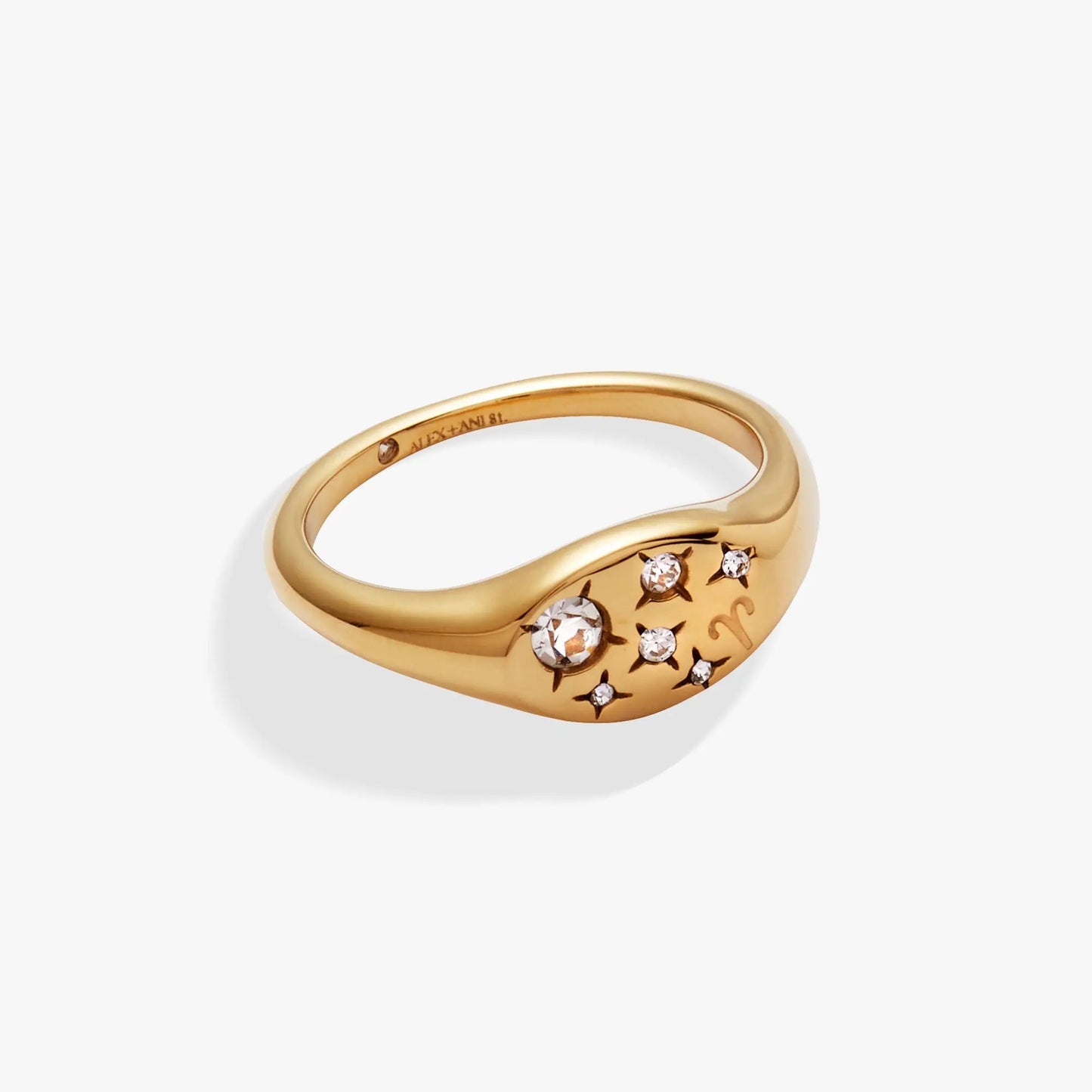 Aries Zodiac Ring by ALEX AND ANI in gold-tone with crystal accents on Tampa Home & Garden Store