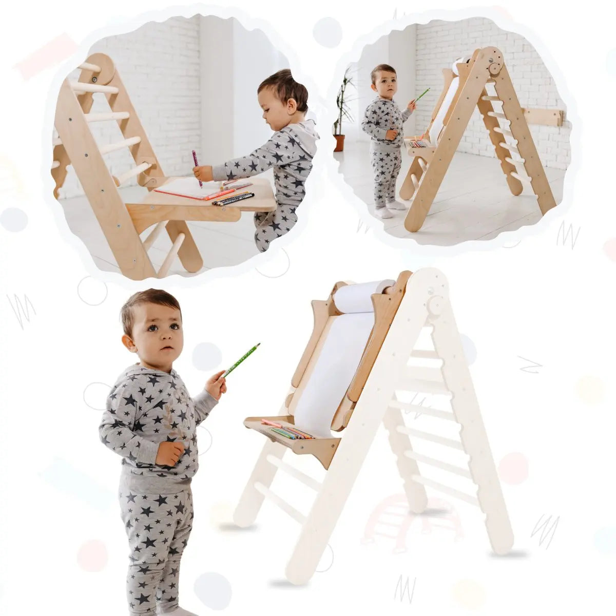 Art Addition to Triangle Ladder wooden accessory Goodevas with drawing desk for toddlers on Tampa Home & Garden Store