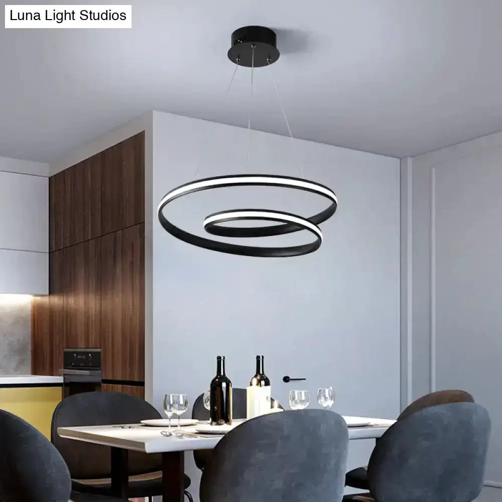 Art Deco Led Pendant Light Black and Gold Dining