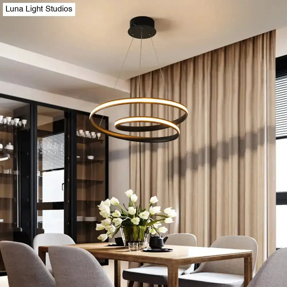 Art Deco Led Pendant Light Black and Gold Dining