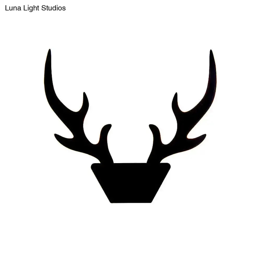 Art deco black antler wall sconce with geometric base Decorbites bedroom lighting on Tampa Home & Garden Store