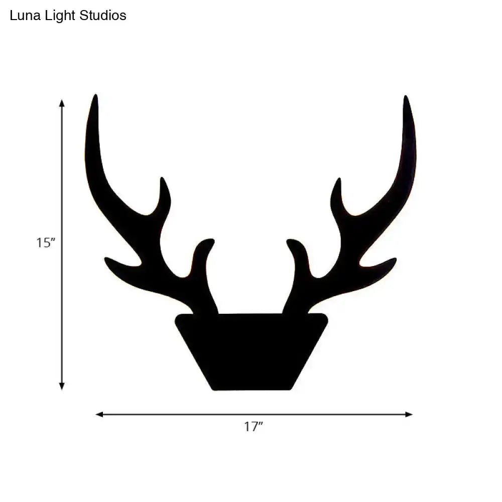 Art deco black & white antler wall sconce, Decorbites, 17in wide by 15in tall, bedroom light on Tampa Home & Garden Store