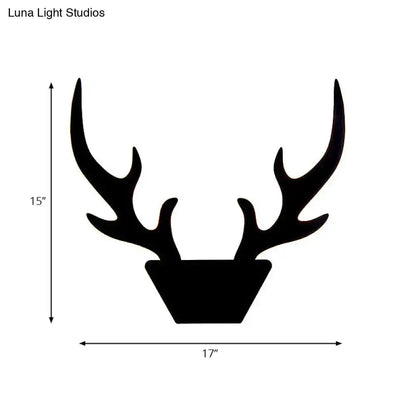 Art deco black & white antler wall sconce, Decorbites, 17in wide by 15in tall, bedroom light on Tampa Home & Garden Store