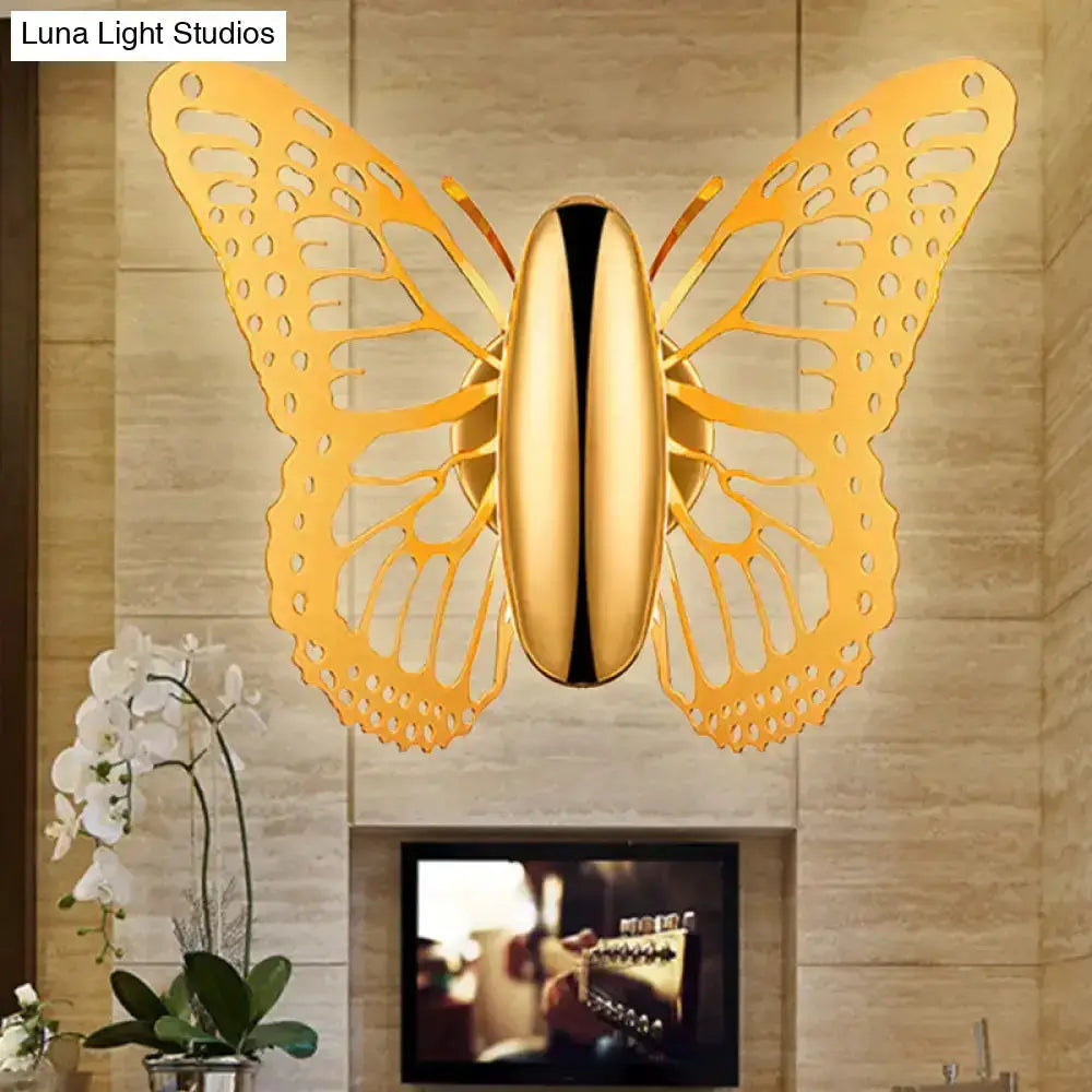 Art Deco Gold Butterfly and Wall Sconce Lamp