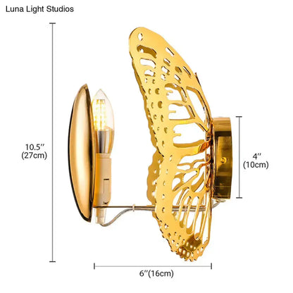 Art Deco Gold Butterfly and Wall Sconce Lamp