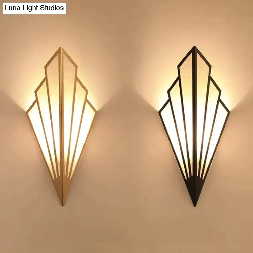 Gold Diamond Wall Light wall sconces, a pair in Art Deco geometric gold metal on Tampa Home & Garden Store