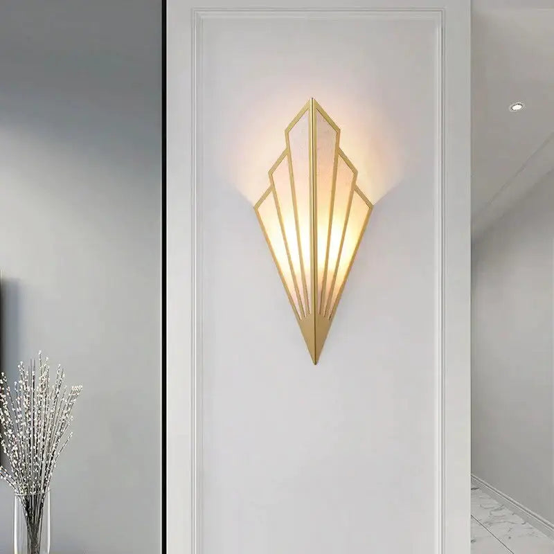 Gold Diamond Wall Light wall sconce by Decorbites, gold metal geometric design on Tampa Home & Garden Store