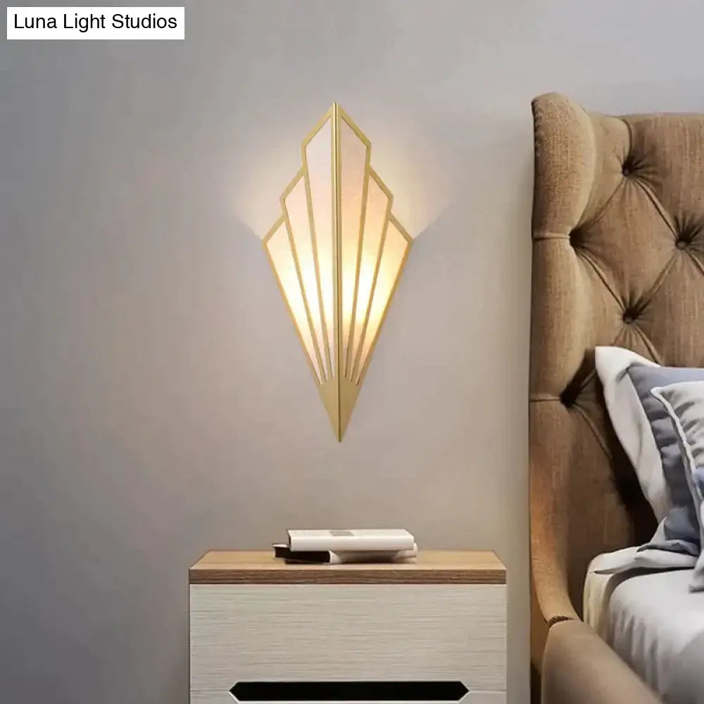 Gold Diamond Wall Light wall sconce in metal with geometric silhouette warm glow Decorbites on Tampa Home & Garden Store