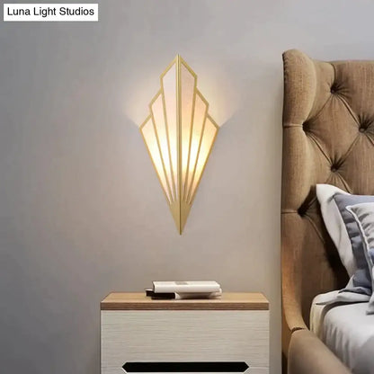 Gold Diamond Wall Light wall sconce in metal with geometric silhouette warm glow Decorbites on Tampa Home & Garden Store