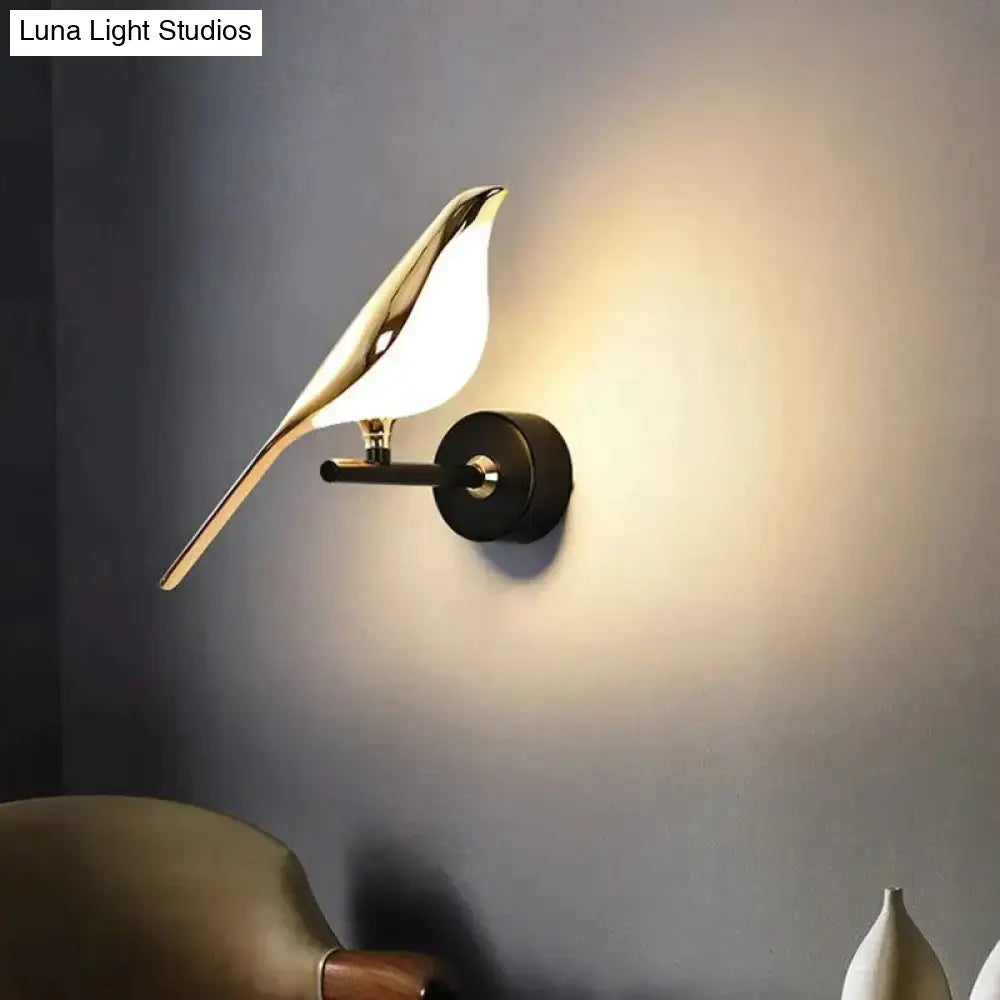 Gold crystal swan art deco wall lamp, wall light with black mount and golden body on Tampa Home & Garden Store