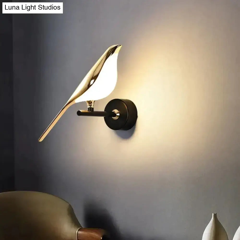 Gold Crystal Swan Art Deco Wall Lamp by Decorbites, gold swan wall light with black mount on Tampa Home & Garden Store