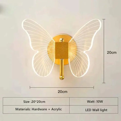 Decorbites Gold Crystal Swan Art Deco Wall Lamp, LED 20x20cm winged wall light on Tampa Home & Garden Store