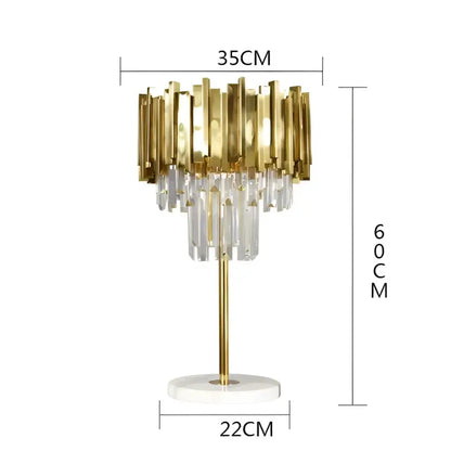 Art Deco Golden Crystal Marble Led Floor Lamp