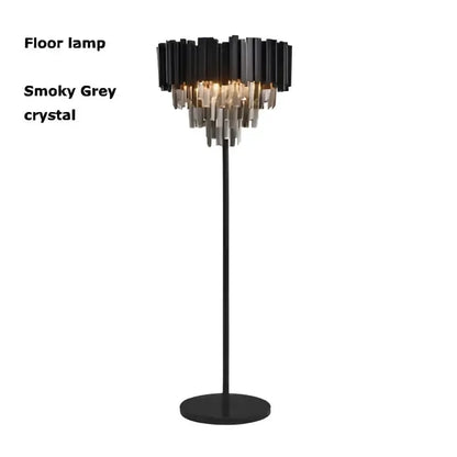 Art Deco Golden Crystal Marble Led Floor Lamp