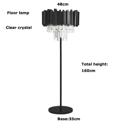 Art Deco Golden Crystal Marble Led Floor Lamp