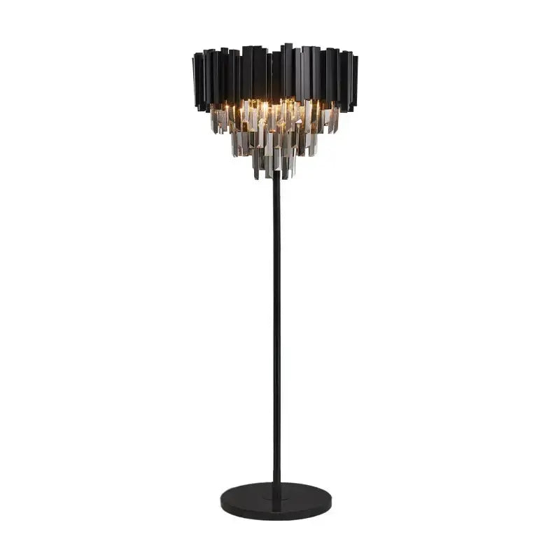 Art Deco Golden Crystal Marble Led Floor Lamp