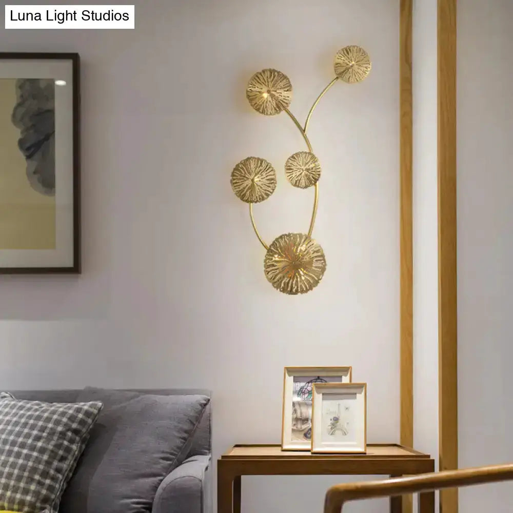 Art Deco Golden Coral Wall Mount Sconce Light