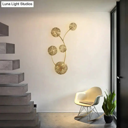 Art Deco Golden Coral Wall Mount Sconce Light