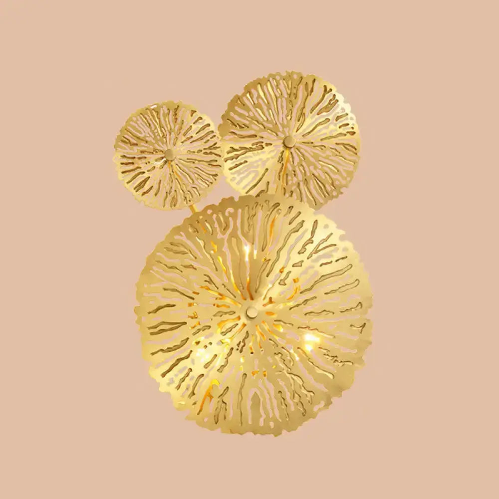 Art Deco Golden Coral Wall Mount Sconce Light