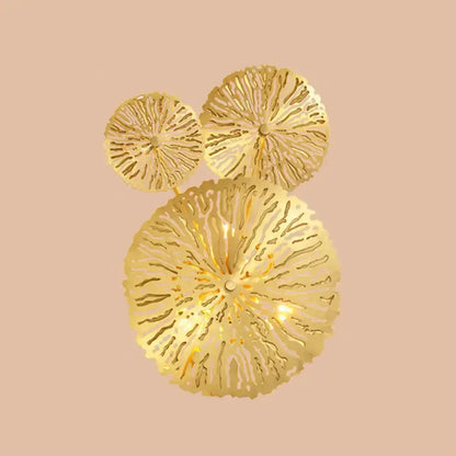 Art Deco Golden Coral Wall Mount Sconce Light