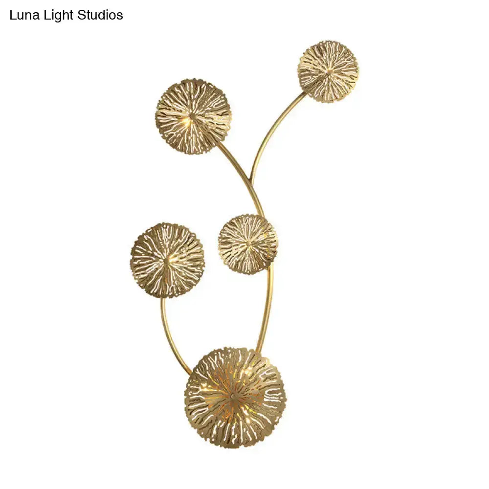 Art Deco Golden Coral Wall Mount Sconce Light