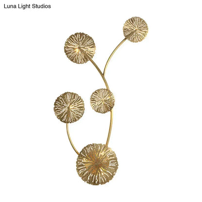 Art Deco Golden Coral Wall Mount Sconce Light