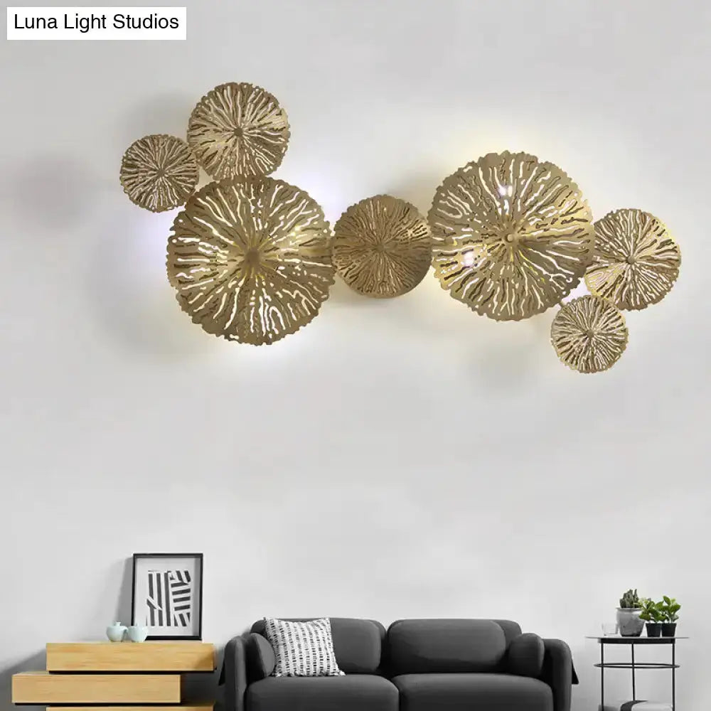 Art Deco Golden Coral Wall Mount Sconce Light