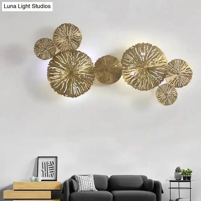 Art Deco Golden Coral Wall Mount Sconce Light