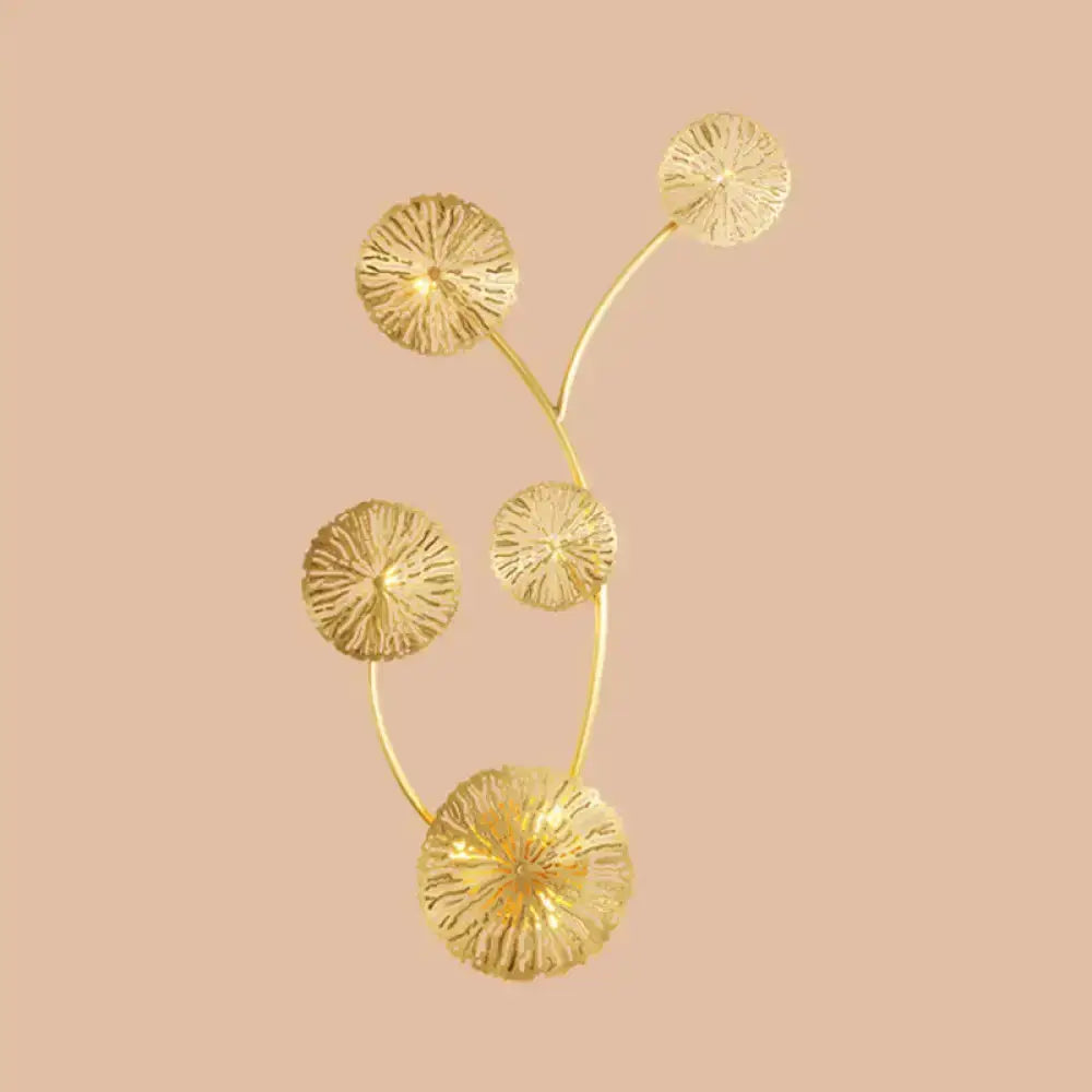 Art Deco Golden Coral Wall Mount Sconce Light