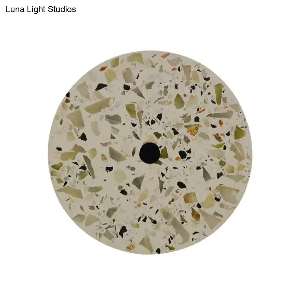 Terrazzo LED wall light round disc with speckled terrazzo surface central hole Decorbites on Tampa Home & Garden Store