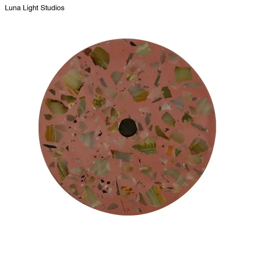 Terrazzo LED Wall Light round pink terrazzo disc with colorful chips Decorbites on Tampa Home & Garden Store