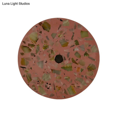 Terrazzo LED Wall Light round pink terrazzo disc with colorful chips Decorbites on Tampa Home & Garden Store