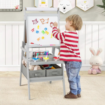 3 in 1 Art Easel for Kids with Chalkboard