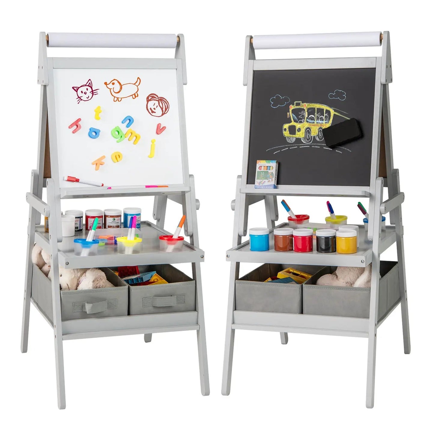 3 in 1 Art Easel for Kids with Chalkboard