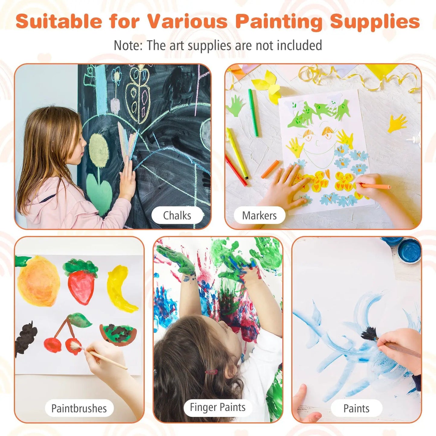 3 in 1 Art Easel for Kids with Chalkboard
